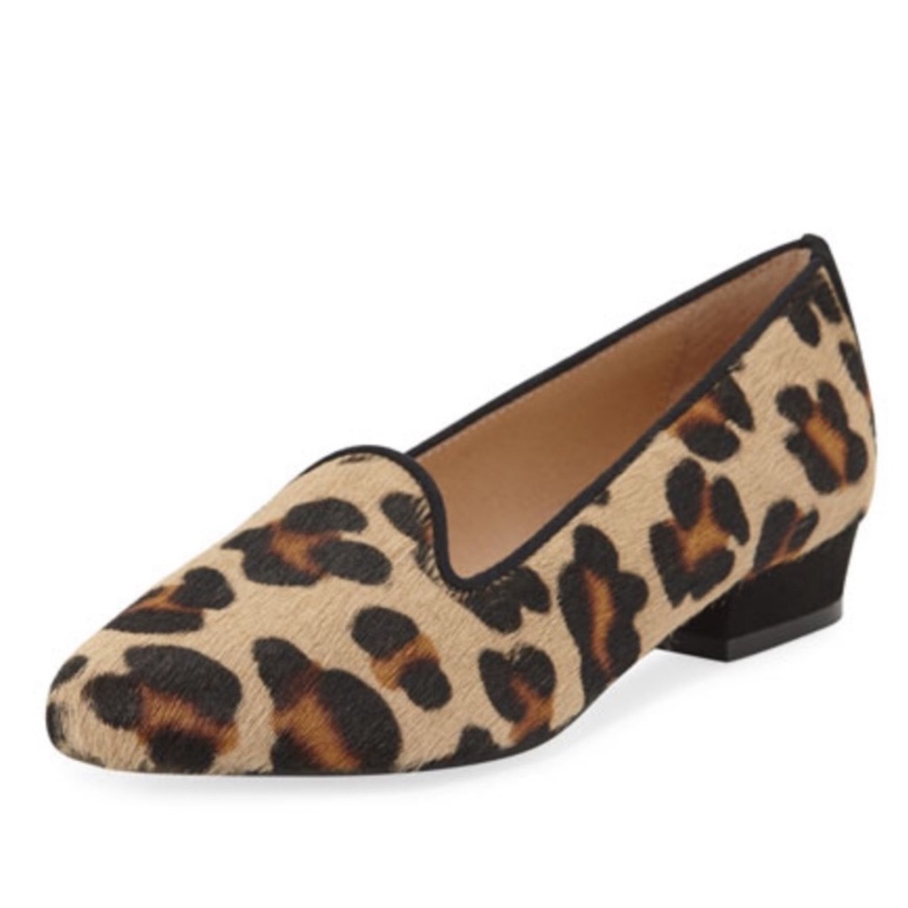 Sesto Meucci Leopard Print Calf Hair Loafers